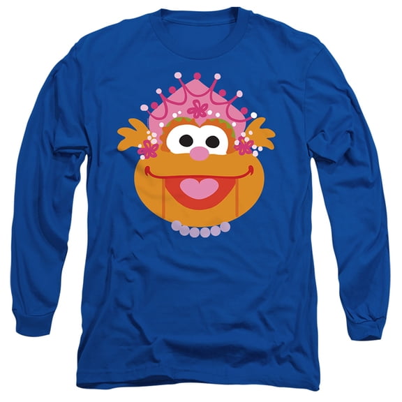Sesame Street Christmas Nutcracker Zoey Unisex Adult Long-Sleeve T Shirt (Large) Royal Blue