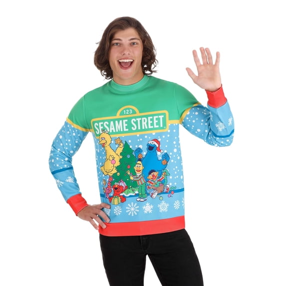 Sesame Street Christmas Sweater for Adults