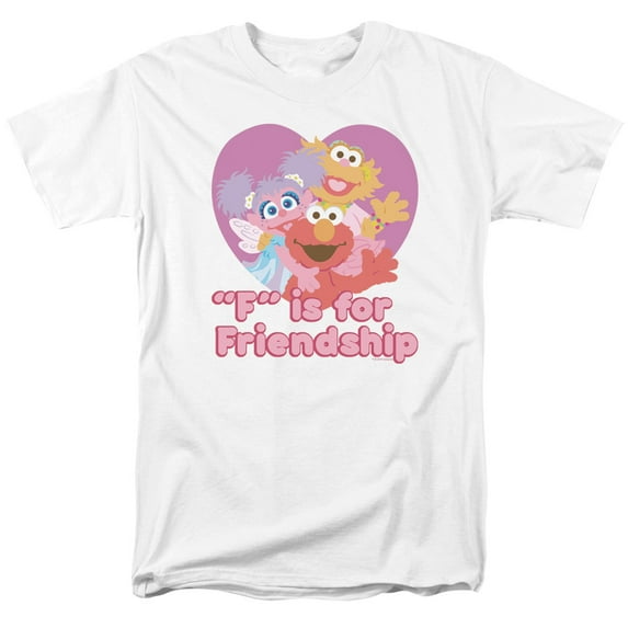 Sesame Street Classic Children's TV Show "F" Is For Friendship Adult T-Shirt Tee