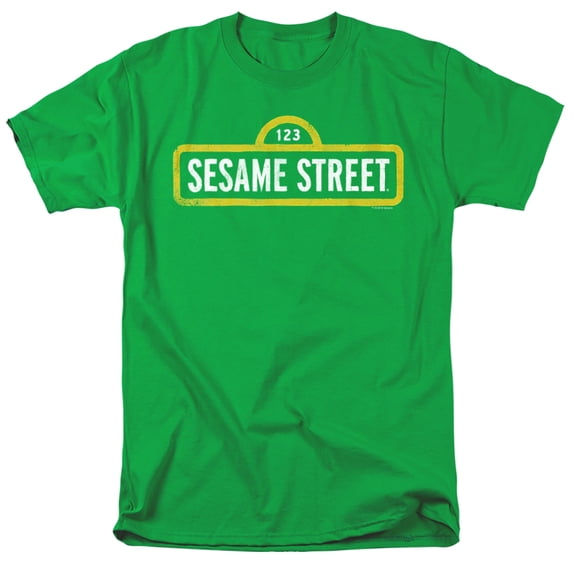 Sesame Street Classic Logo Unisex Adult T Shirt (3X-Large) Kelly Green