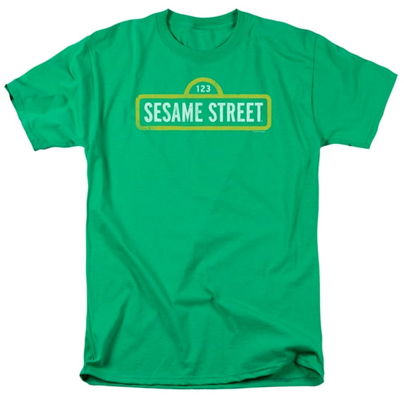 Sesame Street Classic Logo Unisex Adult T Shirt (4X-Large) Kelly Green