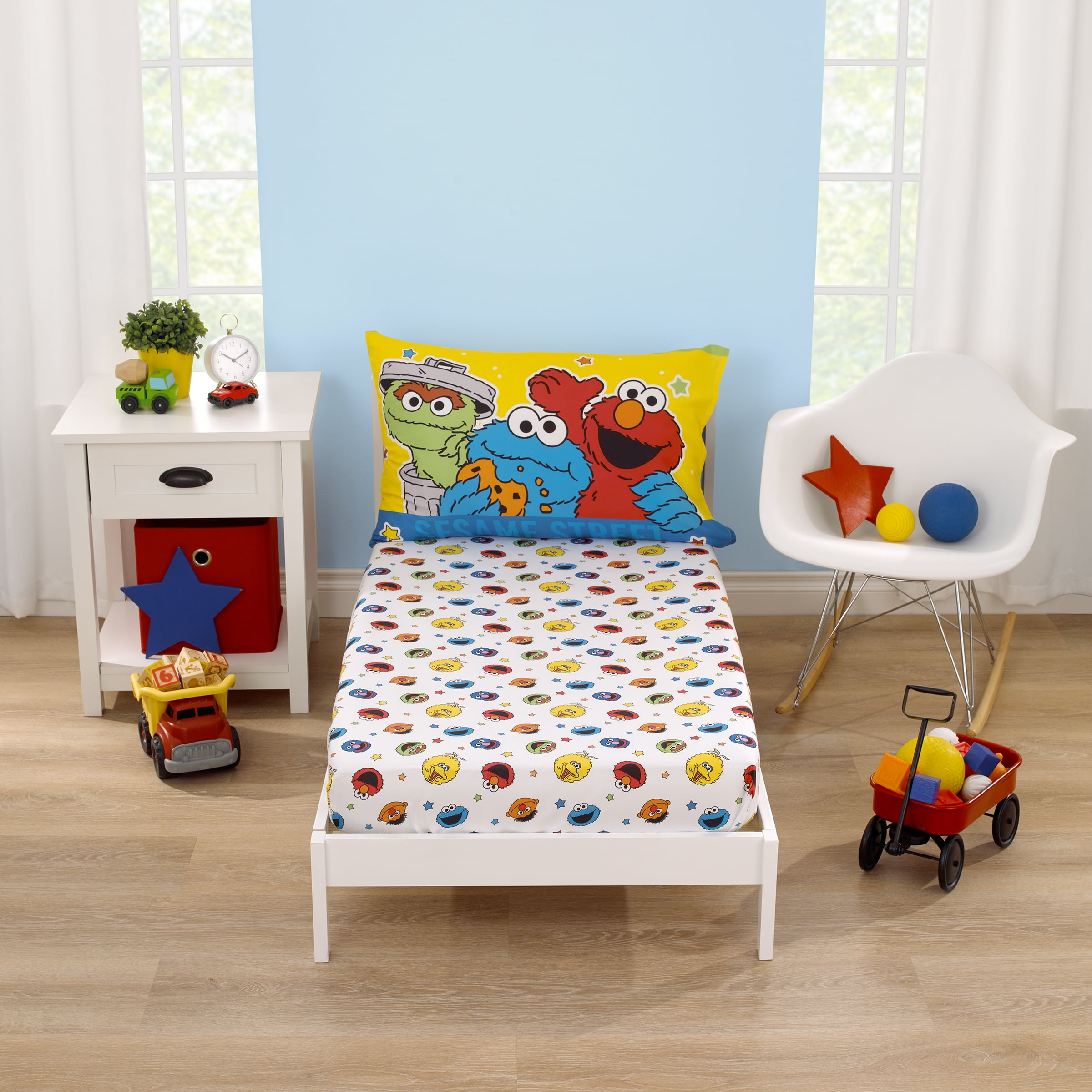 Baby sesame street crib 2025 bedding set