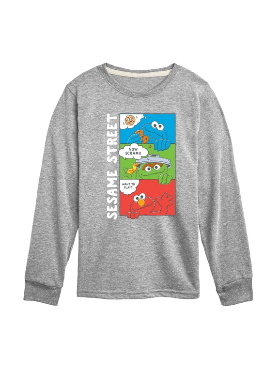 - Comic Grid Boys' Long Sleeve Graphic T-Shirt