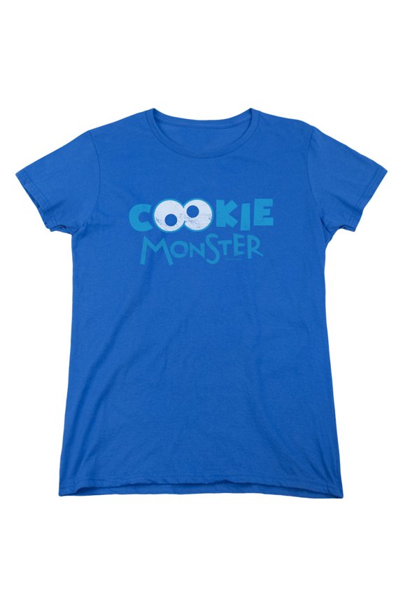 Sesame Street Cookie Eyes S/S Women's T-Shirt Royal Blue