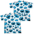 thumbnail image 1 of Sesame Street - Cookie Face Pattern (Front/Back Print) - Youth Short Sleeve Shirt - Large, 1 of 2