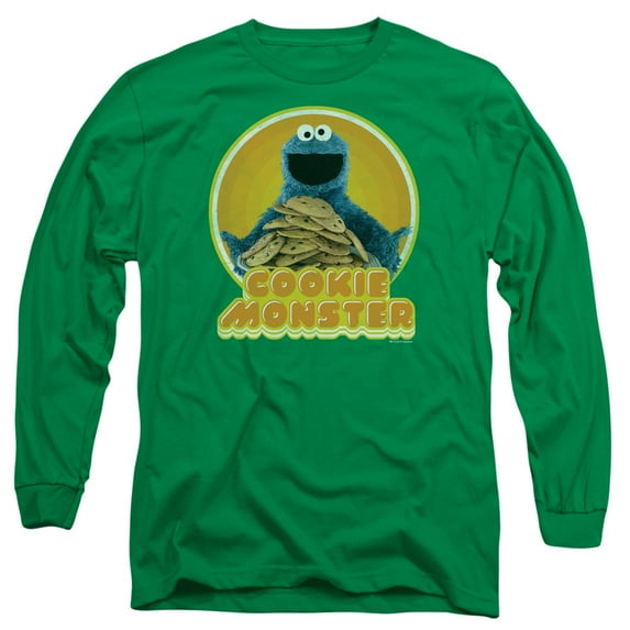 Sesame Street - Cookie Iron On - Long Sleeve Shirt - Large