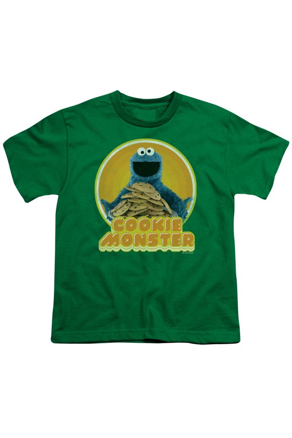 Sesame Street - Cookie Iron On - Youth Short Sleeve Shirt - Large