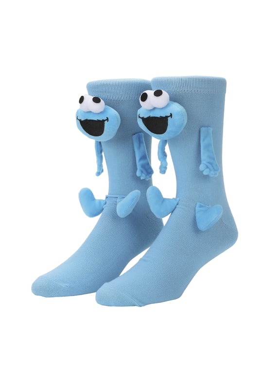 Sesame Street: Cookie Monster 3D Novelty Plush Casual Crew Socks