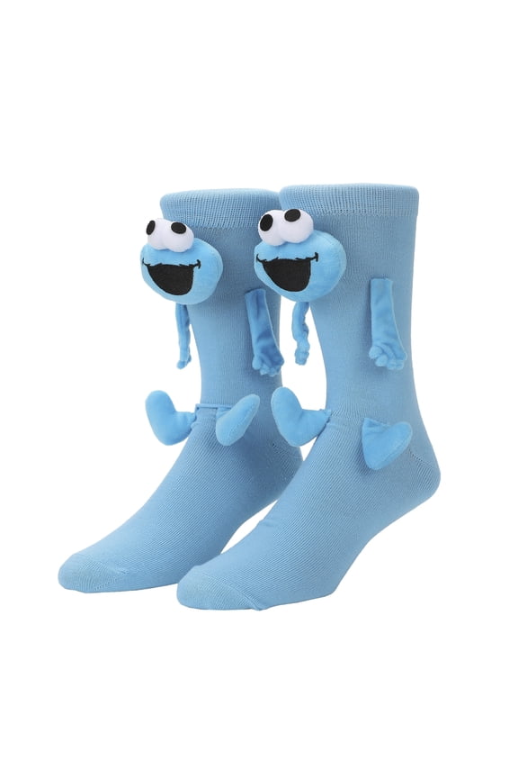 Sesame Street: Cookie Monster 3D Novelty Plush Casual Crew Socks