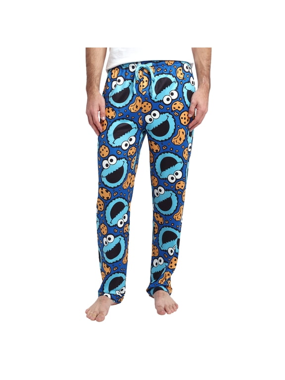 Sesame Street Cookie Monster AOP Mens Sleep Pajama Pants Medium