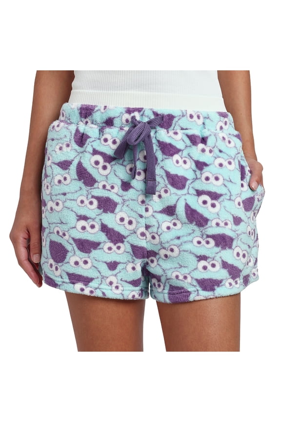 Sesame Street Cookie Monster All-Over Print Women's Drawstring Lounge Shorts-XL
