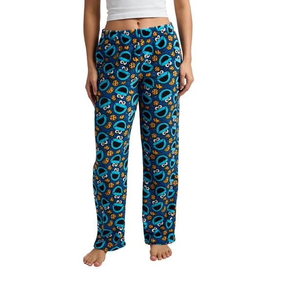 Sesame Street Cookie Monster All-Over Print Women's Sleep Pajama Pants -Large