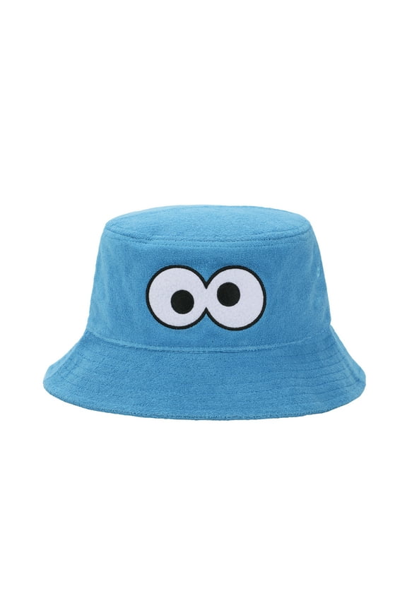 Sesame Street Cookie Monster Big Face Adult Blue Bucket Hat