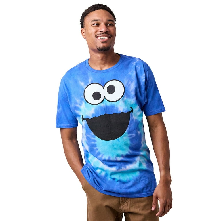 Sesame Street Cookie Monster Crew Neck Short Sleeve Tie Dye Men's