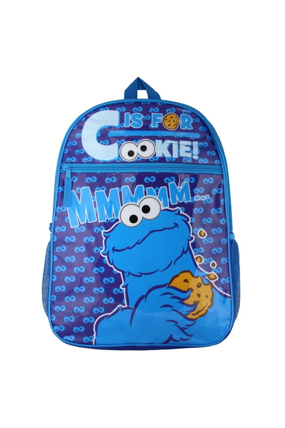 Sesame Street Cookie Monster C Is For Cookie Dual-Compartment Backpack Bag