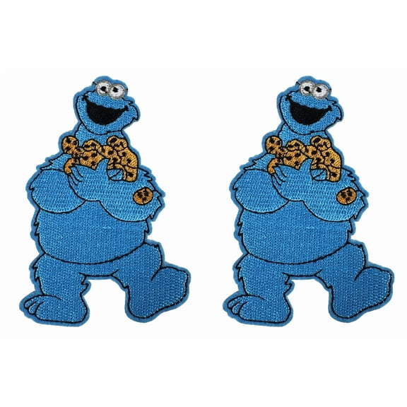 Sesame Street Cookie Monster Character 4.5 inches Tall Set of 2 Patches