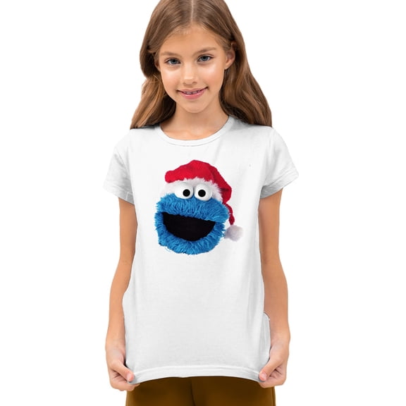 Sesame Street Cookie Monster Christmas Hat Kids T Shirtfor Youth Toddler Boys and Girls