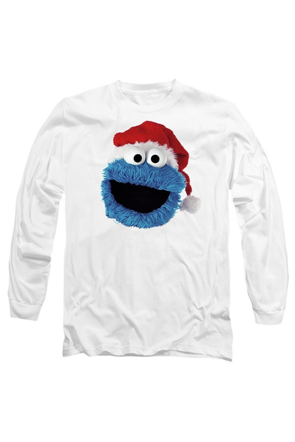 Cookie Monster Christmas Hat Unisex Adult Long-Sleeve T Shirt