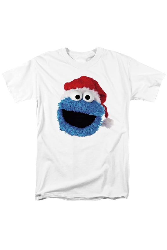 Sesame Street Cookie Monster Christmas Hat Unisex Adult T Shirt