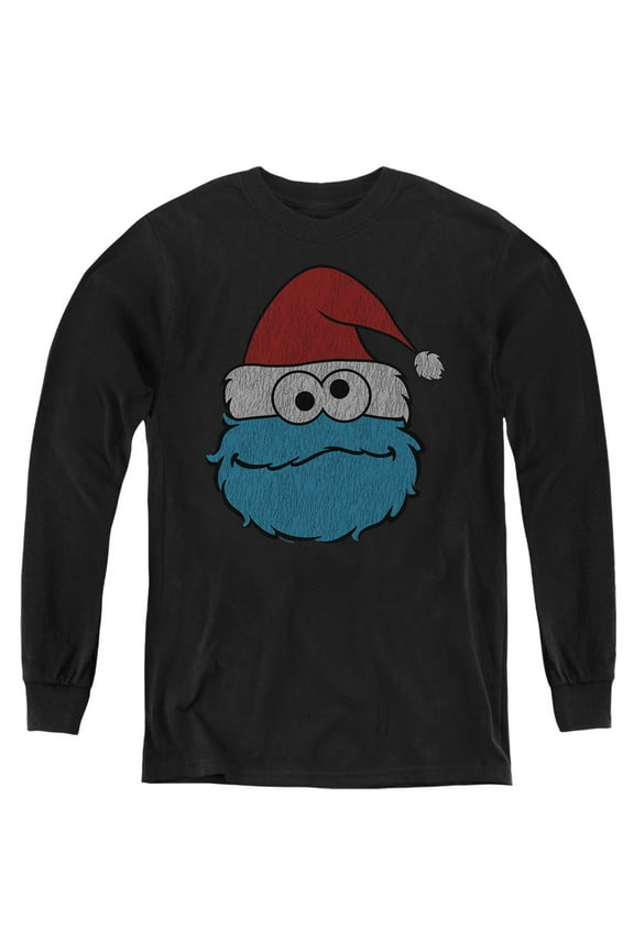 Cookie Monster Christmas Kids Long Sleeve T-Shirt for Youth Boys and Girls