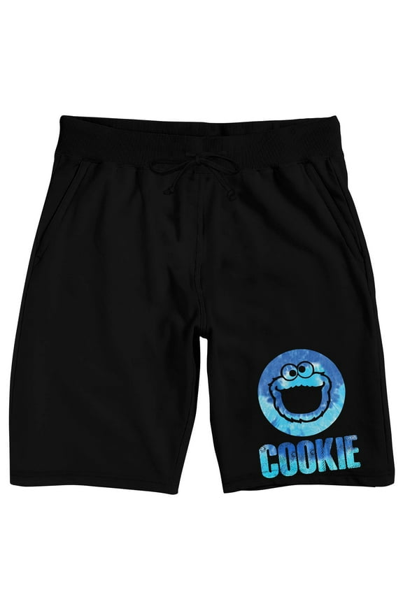 Sesame Street Cookie Monster Circle Adult Black Sleep Pajama Shorts-Medium