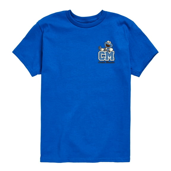 Sesame Street - Cookie Monster Collegiate - Toddler and Youth Short Sleeve Graphic T-Shirt