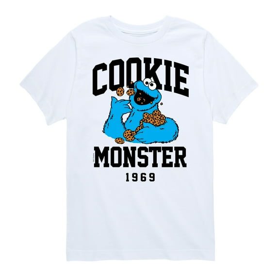 Sesame Street - Cookie Monster Collegiate - Toddler and Youth Short Sleeve Graphic T-Shirt
