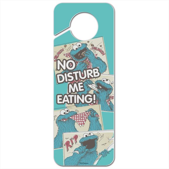 Sesame Street Cookie Monster Comic Plastic Door Knob Hanger Sign