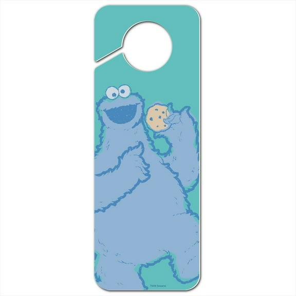 Sesame Street Cookie Monster Distressed Plastic Door Knob Hanger Sign