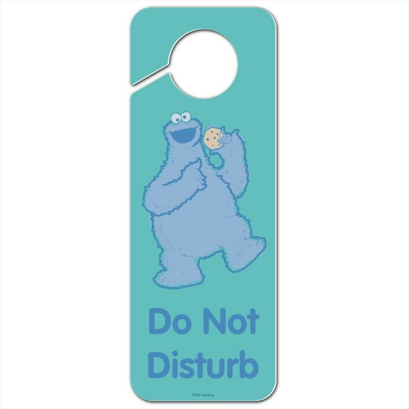 Sesame Street Cookie Monster Distressed Plastic Door Knob Hanger Sign