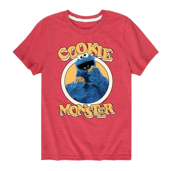 Sesame Street - Cookie Monster Eating - Toddler and Youth Short Sleeve Graphic T-Shirt