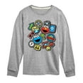 thumbnail image 1 of Sesame Street - Cookie Monster Elmo Travel Patches - Toddler and Youth Long Sleeve T-Shirt, 1 of 4