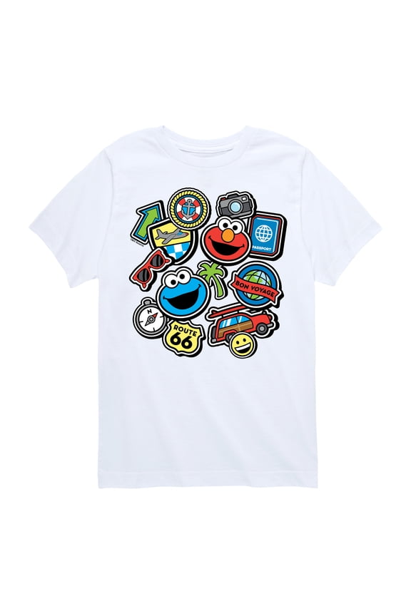 - Cookie Monster Elmo Travel Patches - Toddler and Youth Short Sleeve Graphic T-Shirt