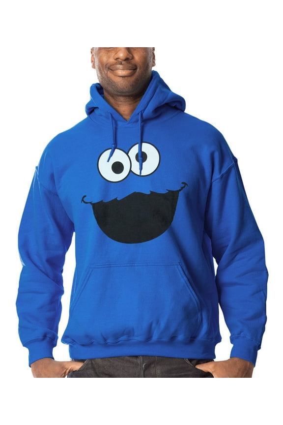 Cookie Monster Face Adult, Hooded Sweatshirts (Men's)