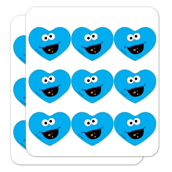 Sesame Street Cookie Monster Face Heart Shaped Planner Calendar Scrapbook Craft Stickers