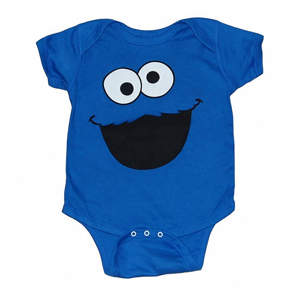 Sesame Street Cookie Monster Face Infant Onesie Romper - Walmart.com