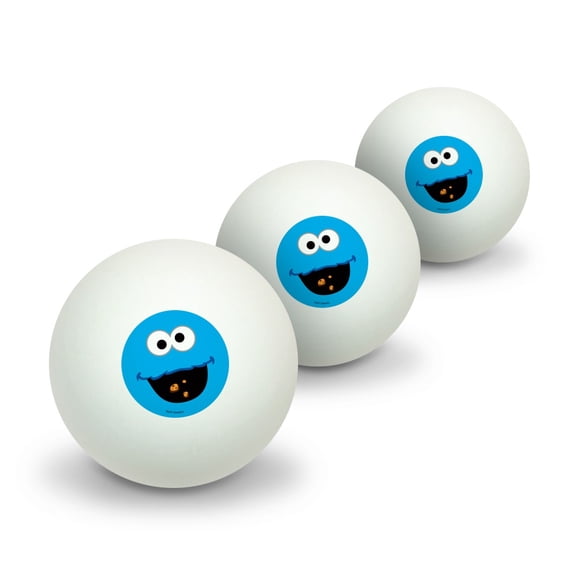 Sesame Street Cookie Monster Face Novelty Table Tennis Ping Pong Ball 3 Pack