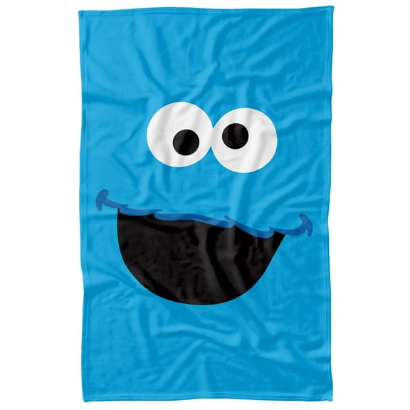 Sesame Street Cookie Monster Face Officially Licensed Fleece Blanket 36' x 58'