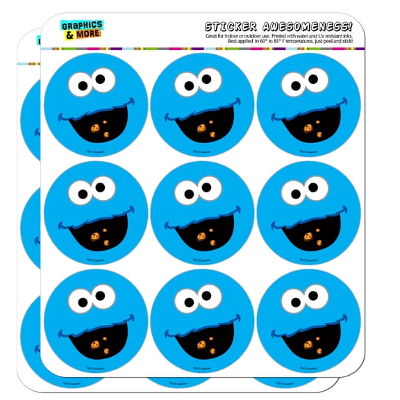 Sesame Street Cookie Monster Face Planner Calendar Scrapbooking Crafting Stickers