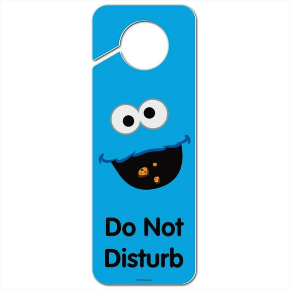 Sesame Street Cookie Monster Face Plastic Door Knob Hanger Sign