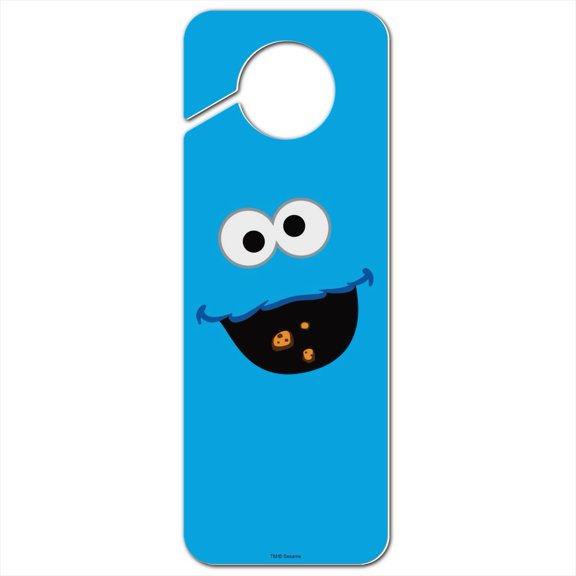 Sesame Street Cookie Monster Face Plastic Door Knob Hanger Sign