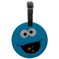 thumbnail image 1 of Sesame Street Cookie Monster Face Round Leather Luggage Card Suitcase Carry-On ID Tag, 1 of 6
