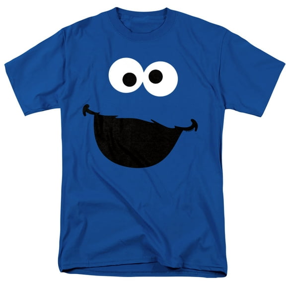 Sesame Street Cookie Monster Face Unisex Adult T Shirt, Royal, 6X-Large