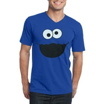 Sesame Street Cookie Monster Face V-Neck Adult T-Shirt