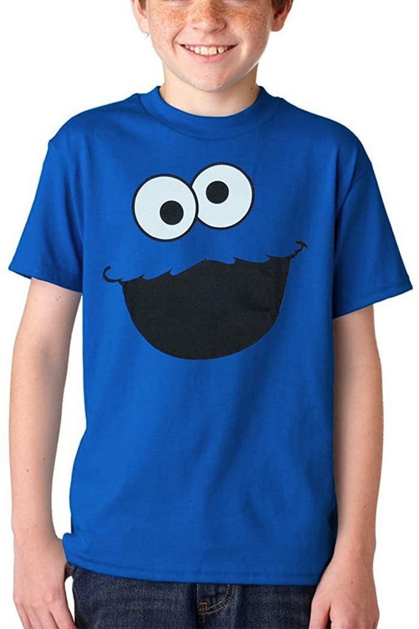 Sesame Street Cookie Monster Face Youth Kids T-Shirt - Walmart.com