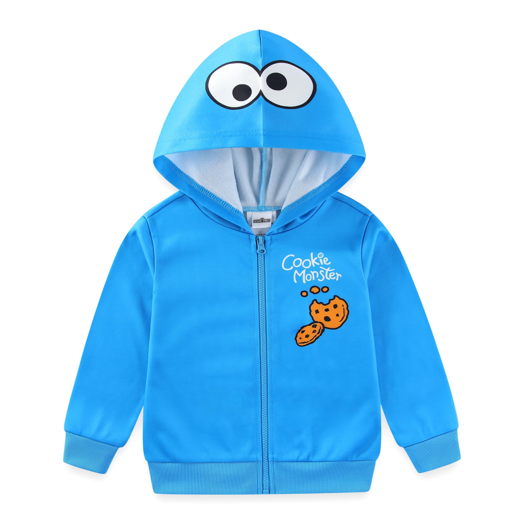 Sesame Street Cookie Monster Full Zip Up Hoodie (Boys), Sizes 2T