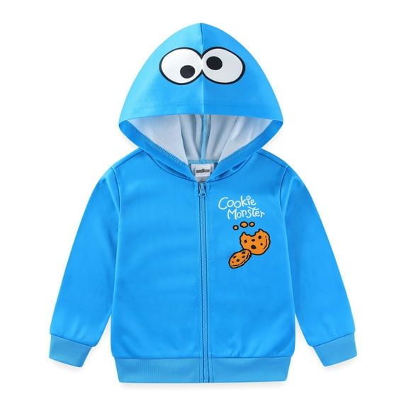 Sesame Street Cookie Monster Full Zip Up Hoodie (Boys), Sizes 2T-4T