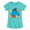 thumbnail image 1 of Sesame Street - Cookie Monster - Girls Fitted Short Sleeve Graphic T-Shirt, 1 of 4