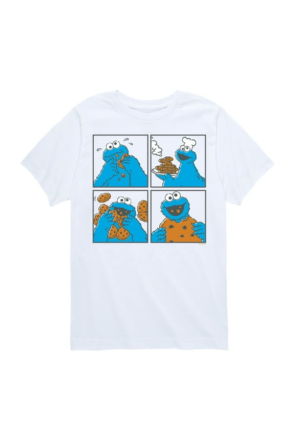 - Cookie Monster Grid - Toddler and Youth Short Sleeve Graphic T-Shirt