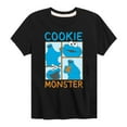 thumbnail image 1 of Sesame Street - Cookie Monster Grid - Toddler and Youth Short Sleeve Graphic T-Shirt, 1 of 5